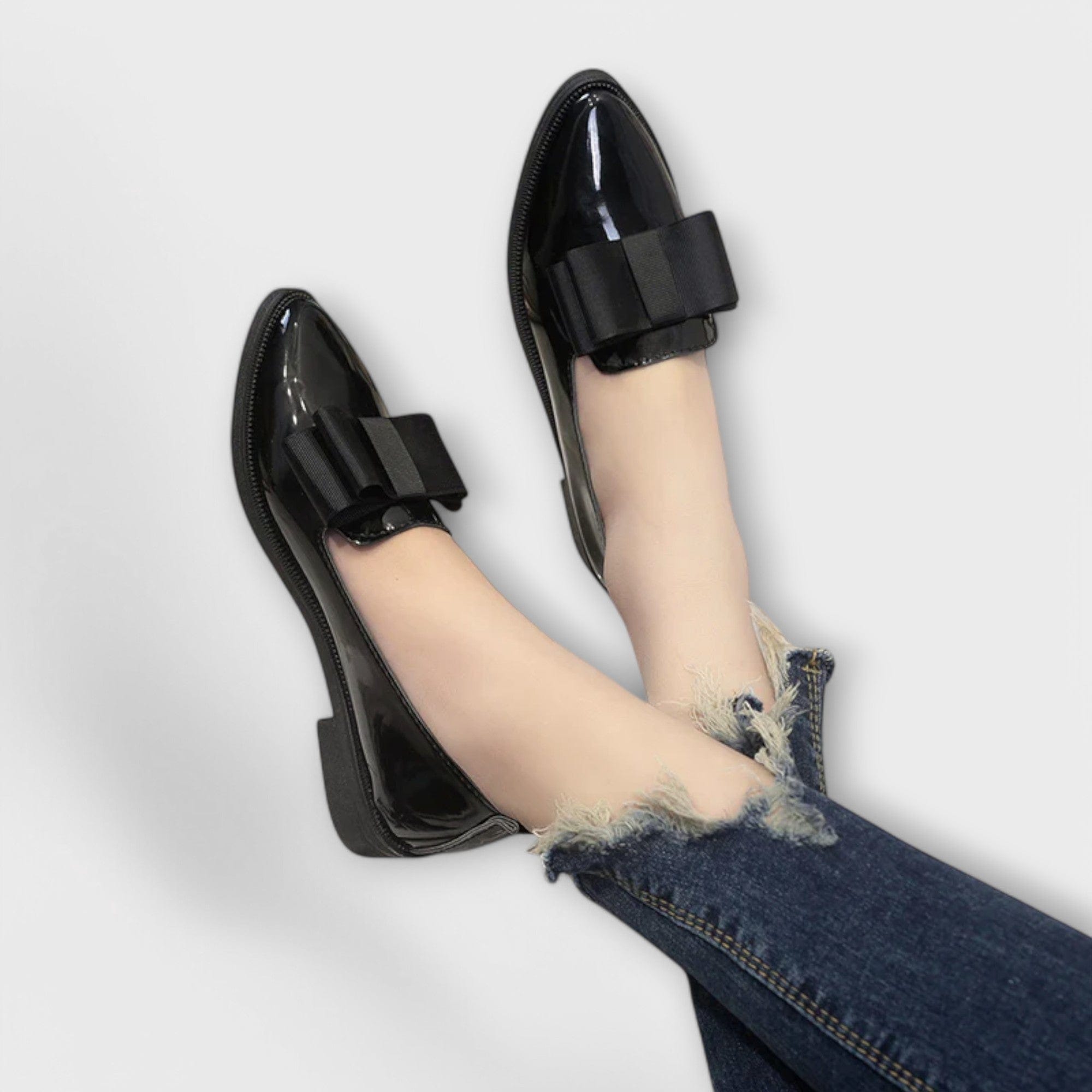 Rosalie – Patent Bow Pointed Toe Loafers