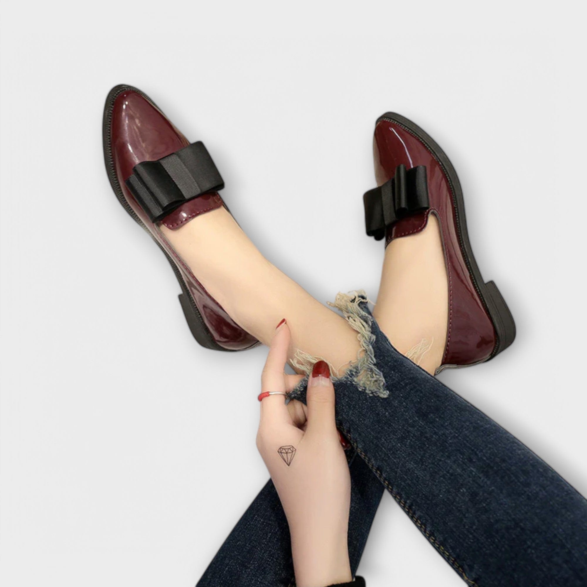 Rosalie – Patent Bow Pointed Toe Loafers