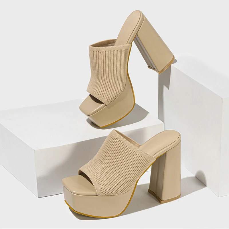 Camila – Square Toe Platform Heeled Mules
