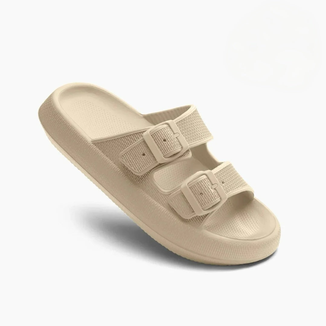 Abigail – Rubber Double Strap Slide Sandals