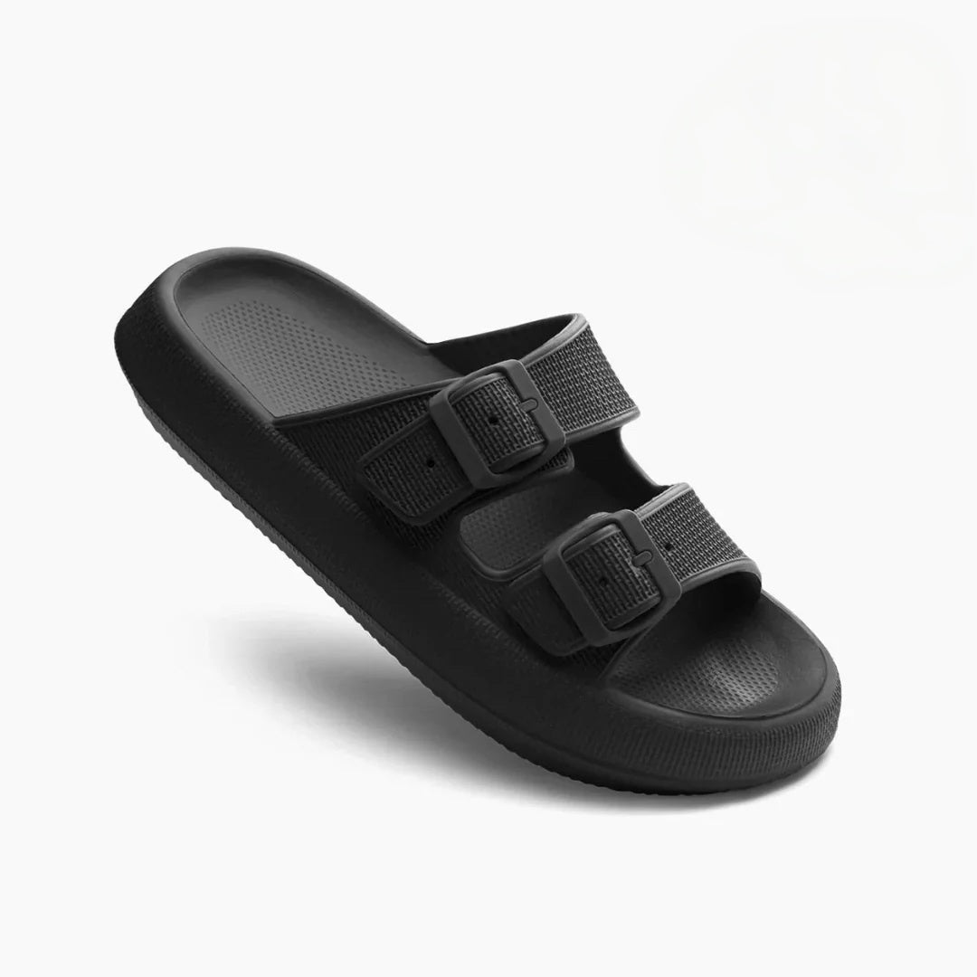 Abigail – Rubber Double Strap Slide Sandals