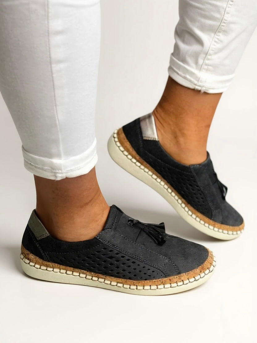 Imogen – Perforated Suede Slip On Sneakers