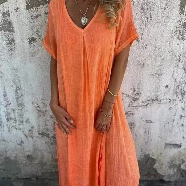 Genevieve – V Neck Tiered Summer Maxi Dress