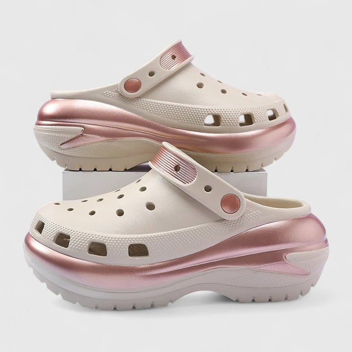 Bethany – Studded Perforated Slingback Clogs