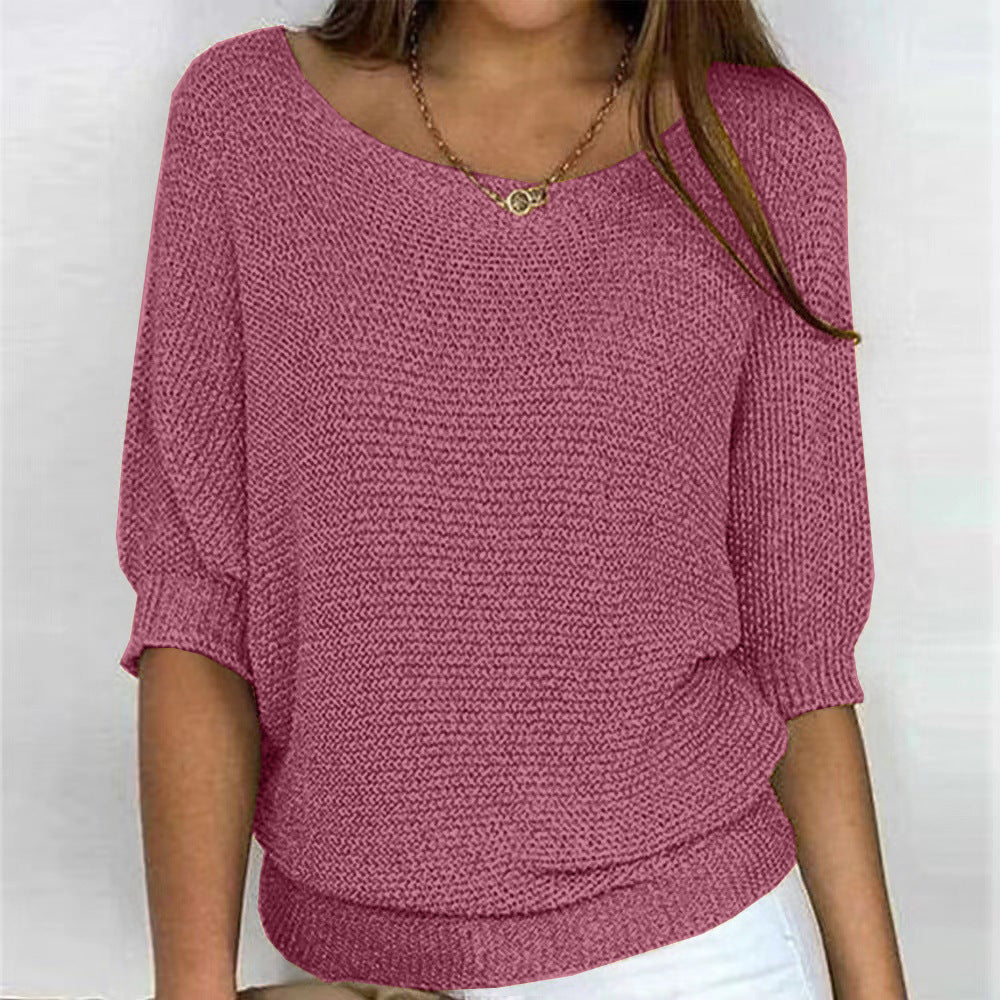 Nova – Batwing Sleeve V Neck Knit Sweater
