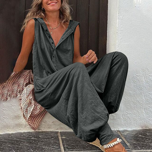 Vivian – Cowl Neck Loose Fit Wide Leg Jumpsuit