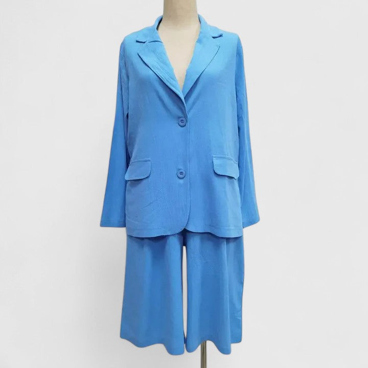 Adelaide – Open Front Blazer and Bermuda Shorts Set
