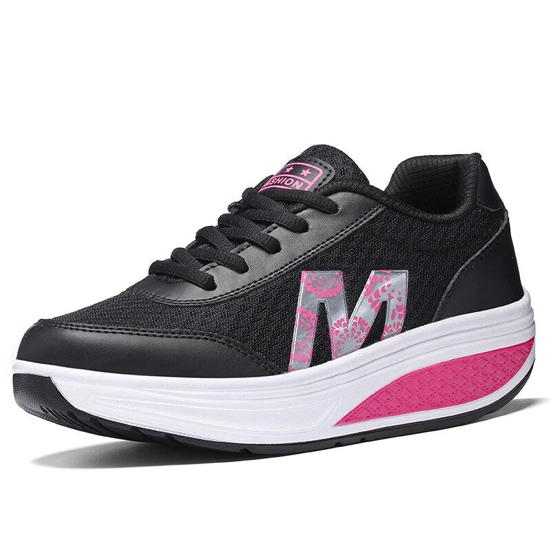 Sara – Platform Lace Up Walking Sneakers