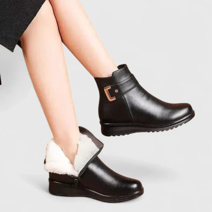 Peyton – Leather Faux Fur Lined Ankle Boots