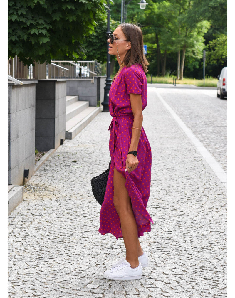Rosalie – Floral Print Wrap Summer Midi Dress