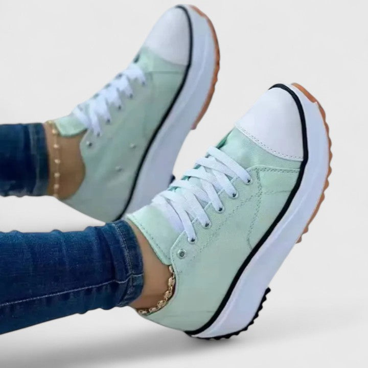 Rosalie – Contrast Stitch Canvas Platform Sneakers