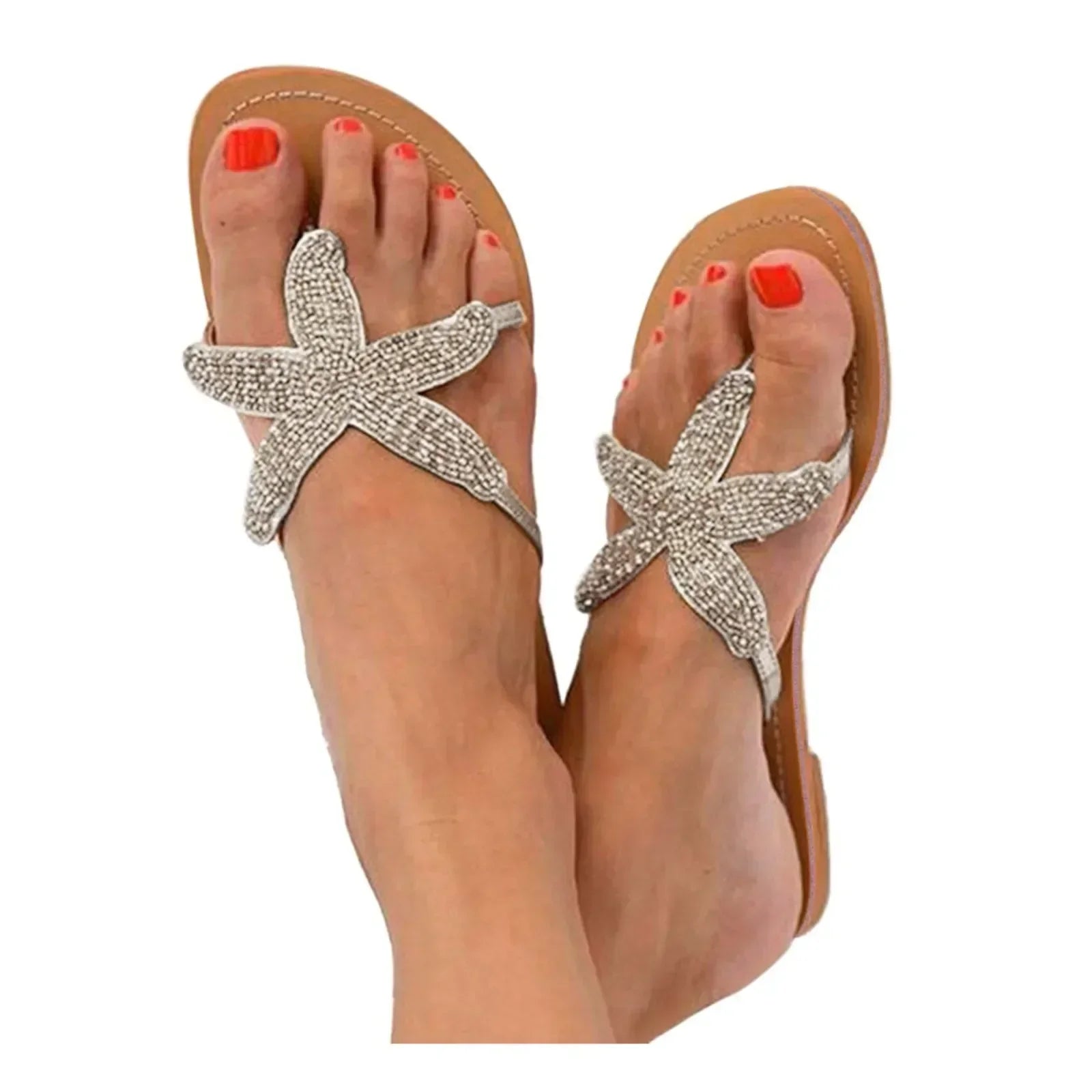 Josephine – Rhinestone Starfish Thong Sandals