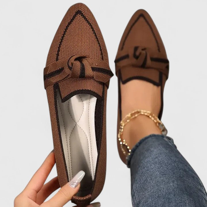 Anna – Pointed Toe Knot Slip On Flats