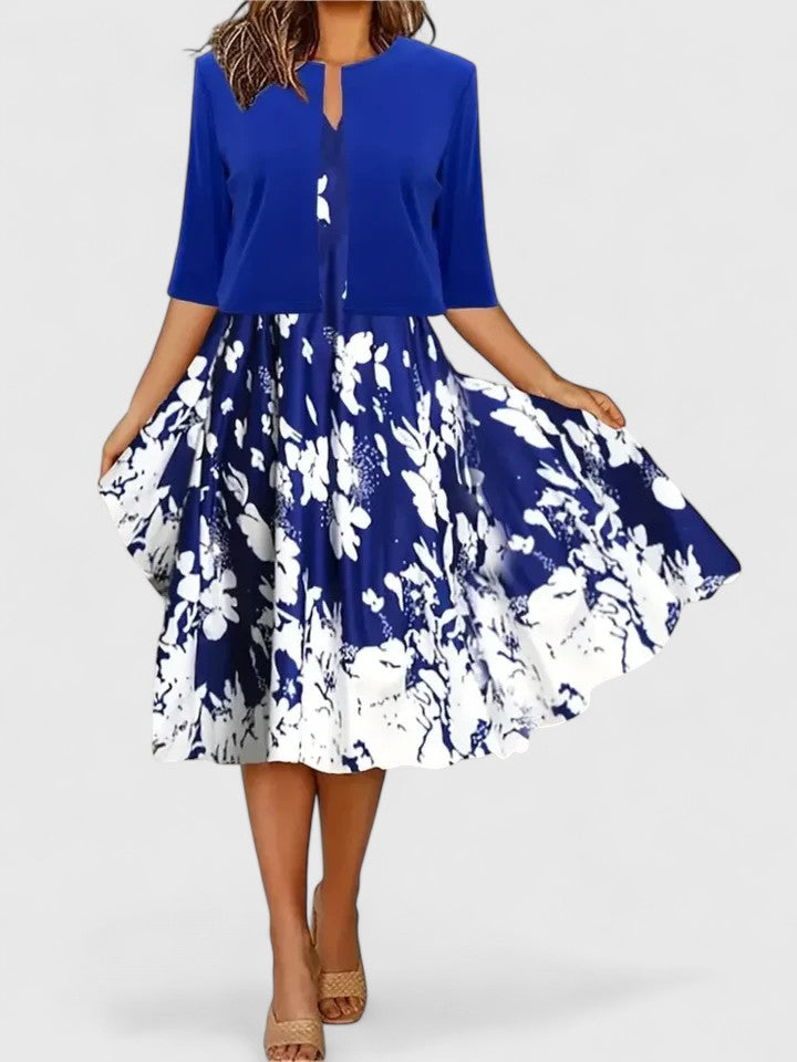 Esther – Floral Midi Dress And Jacket Set