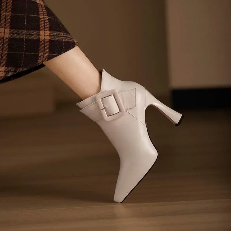 Evangeline – Pointed Toe Stiletto Heel Ankle Boots