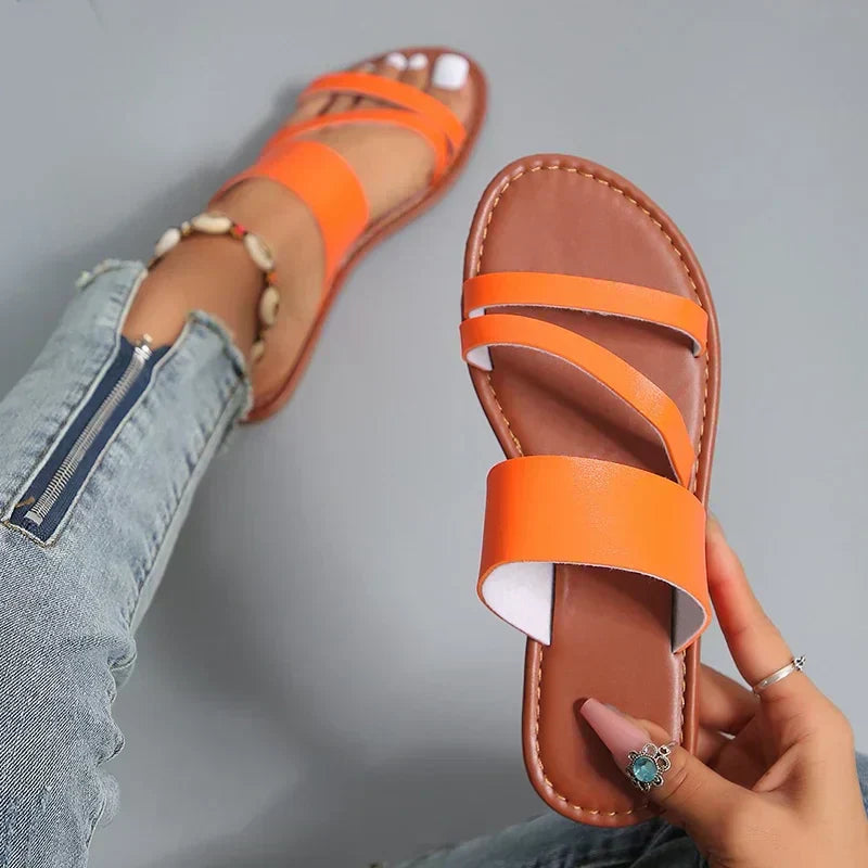 Aria – Cross Strap Flat Sandals