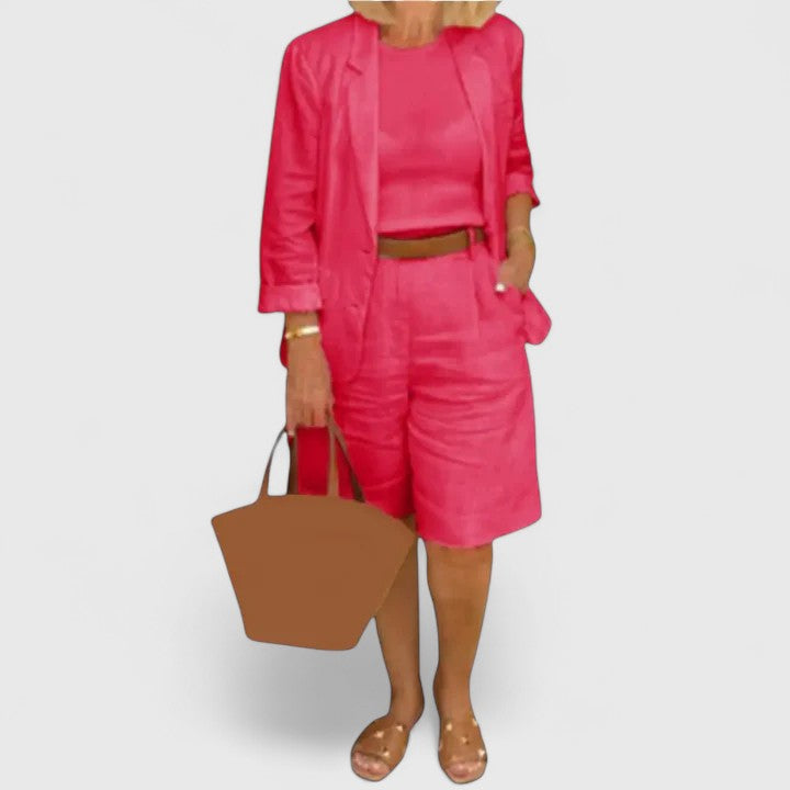 Adelaide – Open Front Blazer and Bermuda Shorts Set