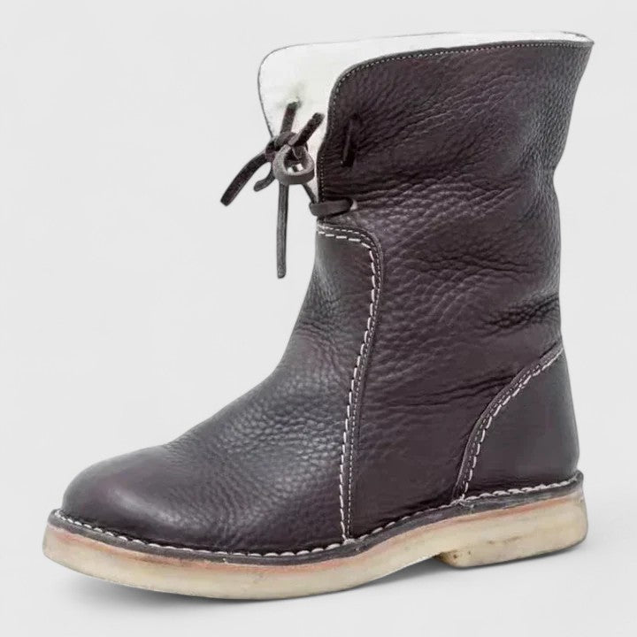 Talia – Suede Faux Fur Trim Ankle Boots