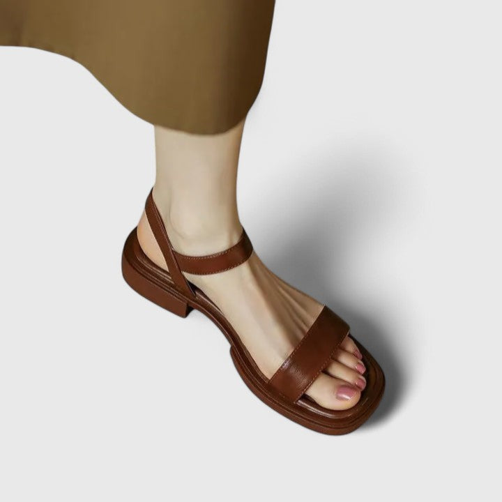Liliana – Square Toe Ankle Strap Block Heel Sandals