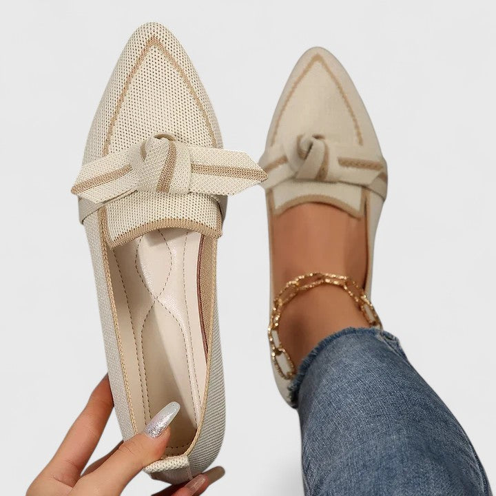 Anna – Pointed Toe Knot Slip On Flats