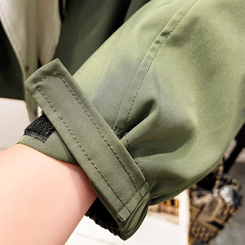 Thea – Layered Zip Up Windbreaker Jacket