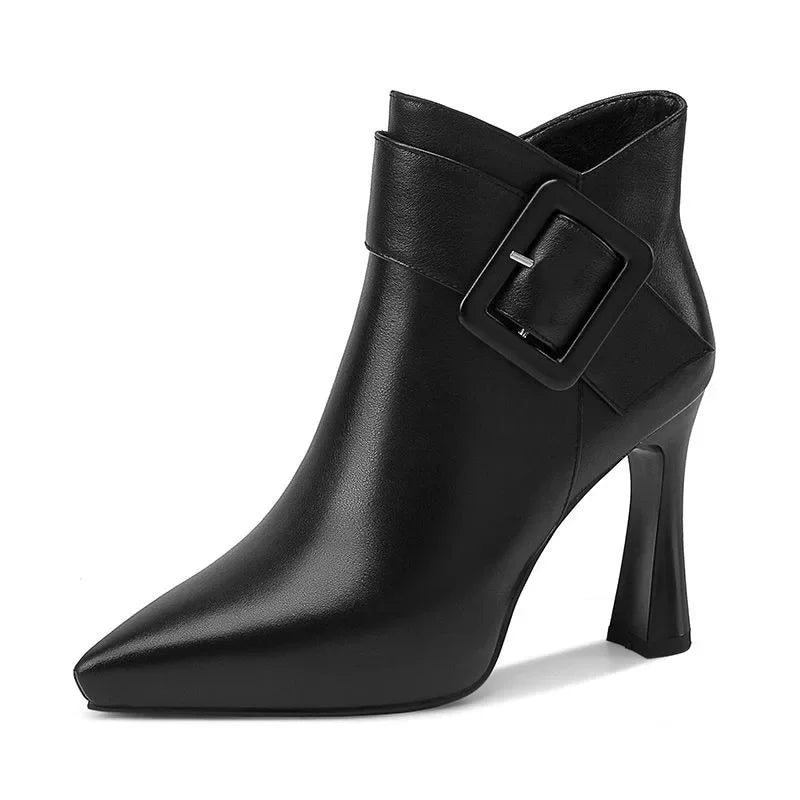 Evangeline – Pointed Toe Stiletto Heel Ankle Boots