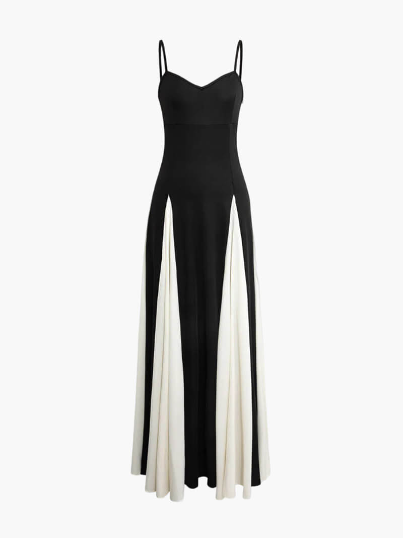 Ellie – Color Block Pleated Cami Maxi Dress