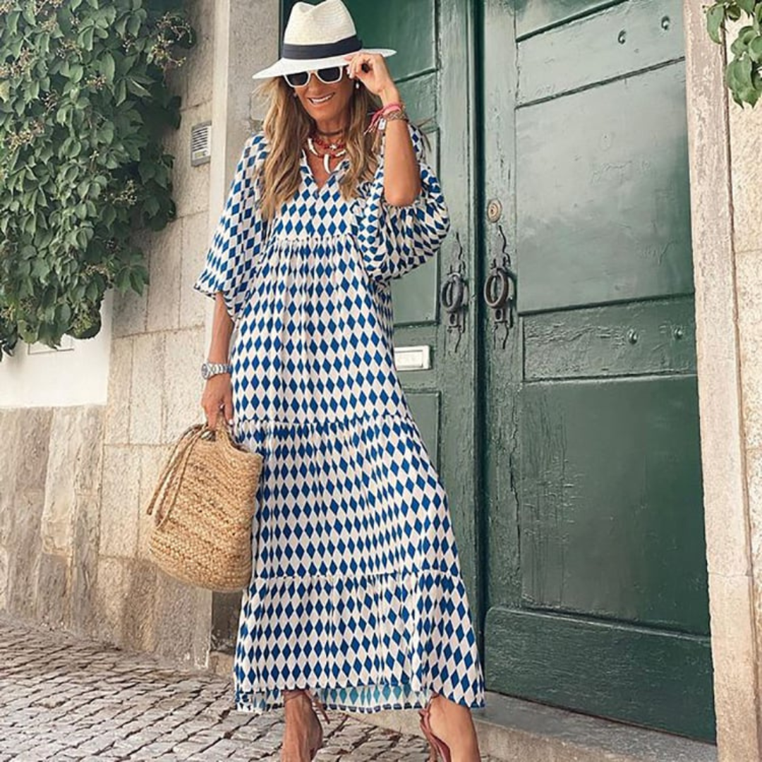 Cara – Ditsy Floral Puff Sleeve Boho Midi Dress
