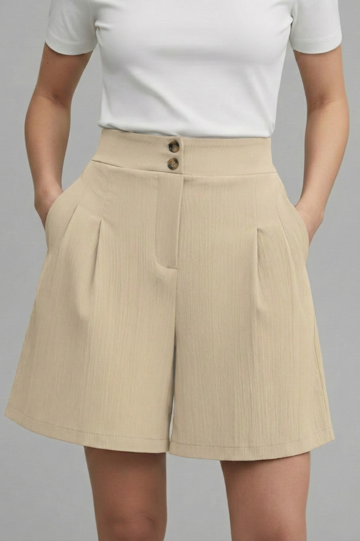 Eden – Pleated High Waist Wide Leg Shorts