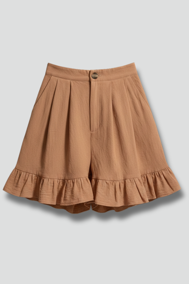 Camille – High Waist Ruffle Hem Shorts