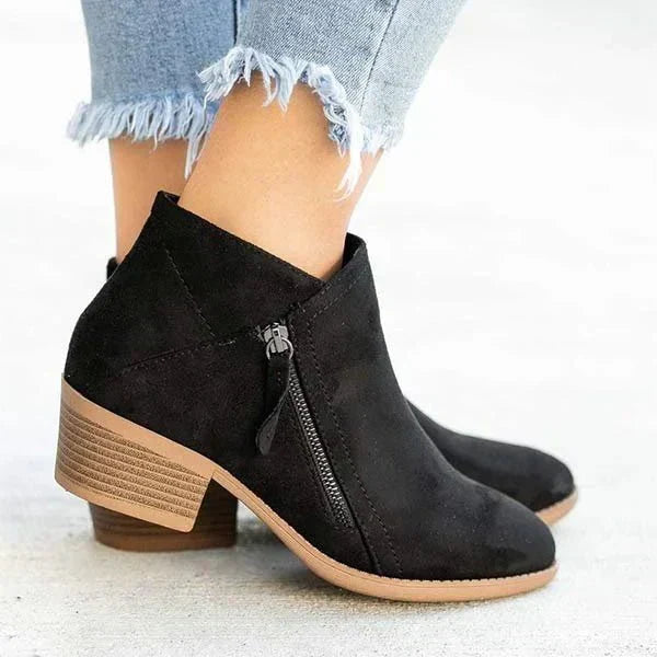 Josephine – Suede Block Heel Ankle Boots