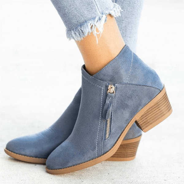 Josephine – Suede Block Heel Ankle Boots