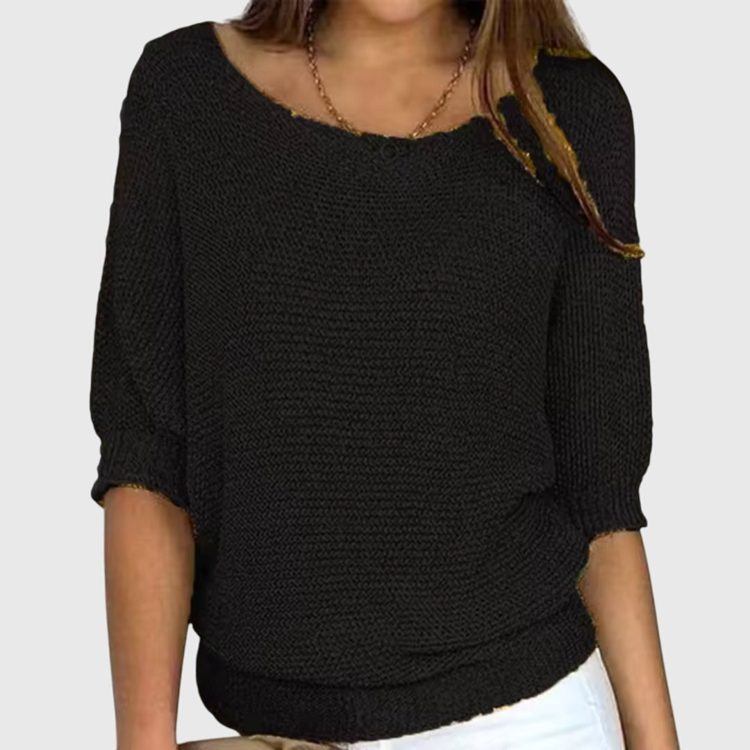 Madison – Textured Knit Round Neck Sweater