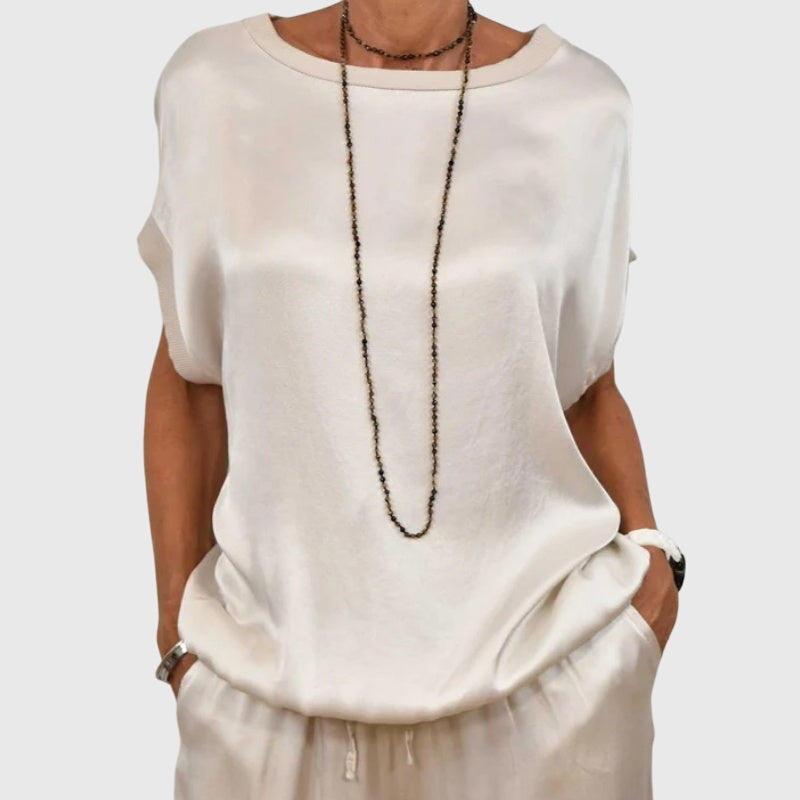 Maya – Satin Top and Palazzo Pants Set
