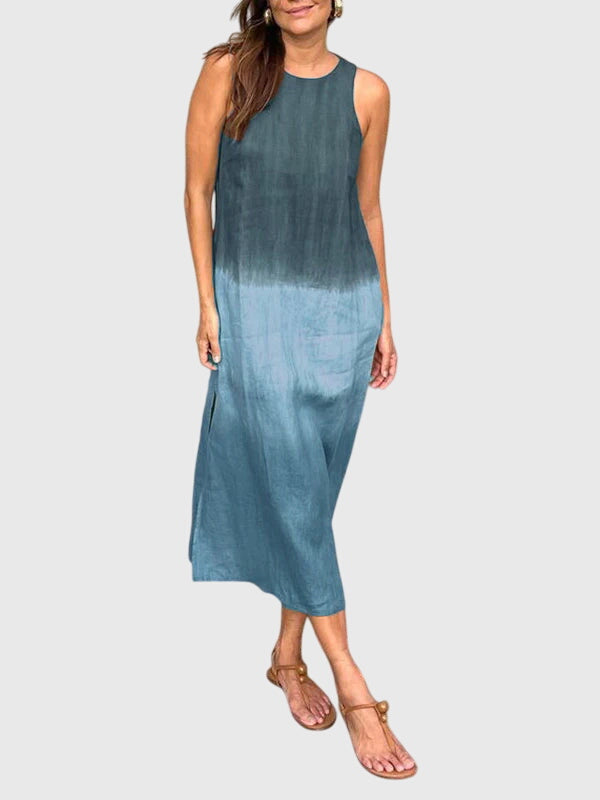 Iris – Satin Ombre Evening Midi Dress