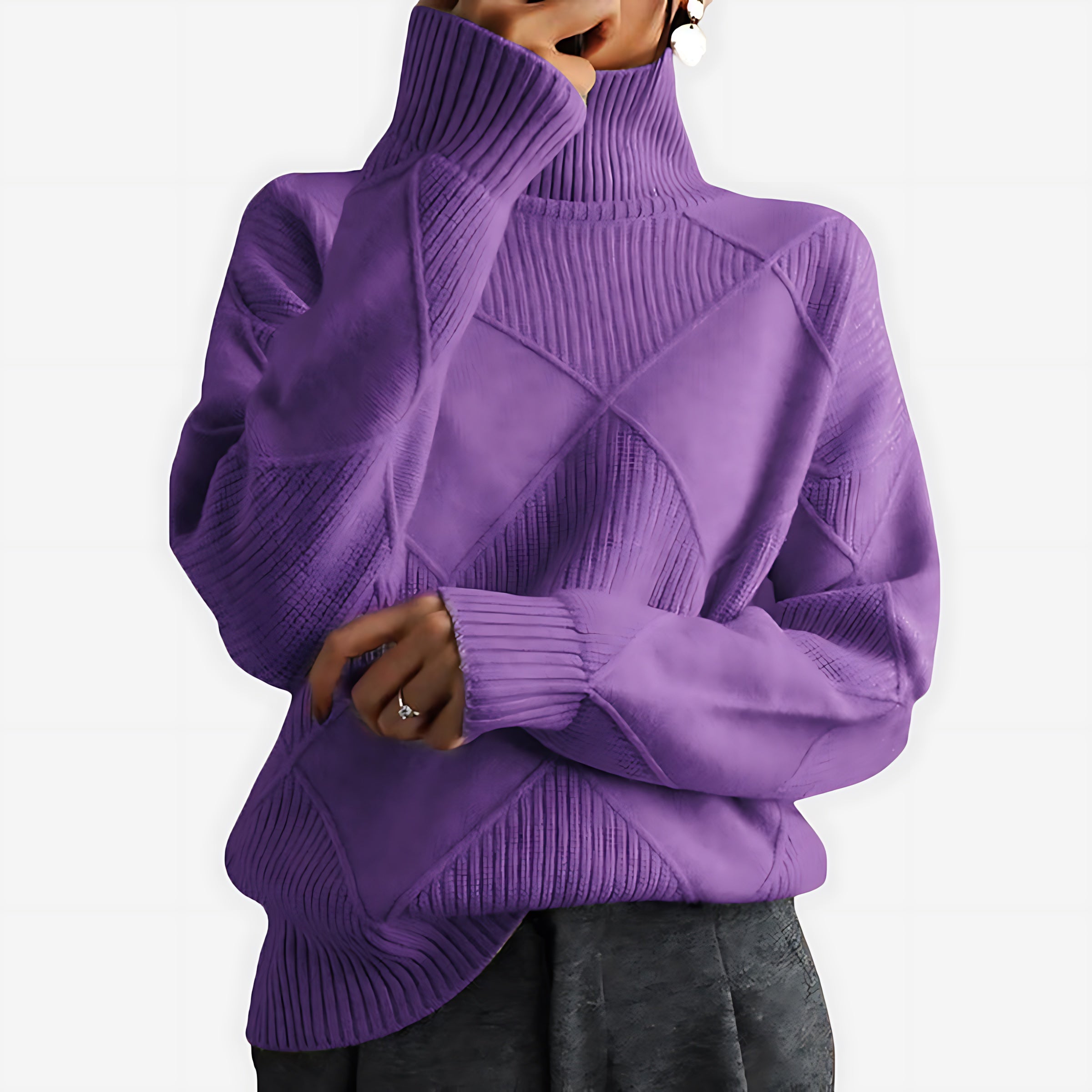 Aaliyah – Chunky Ribbed Turtleneck Sweater