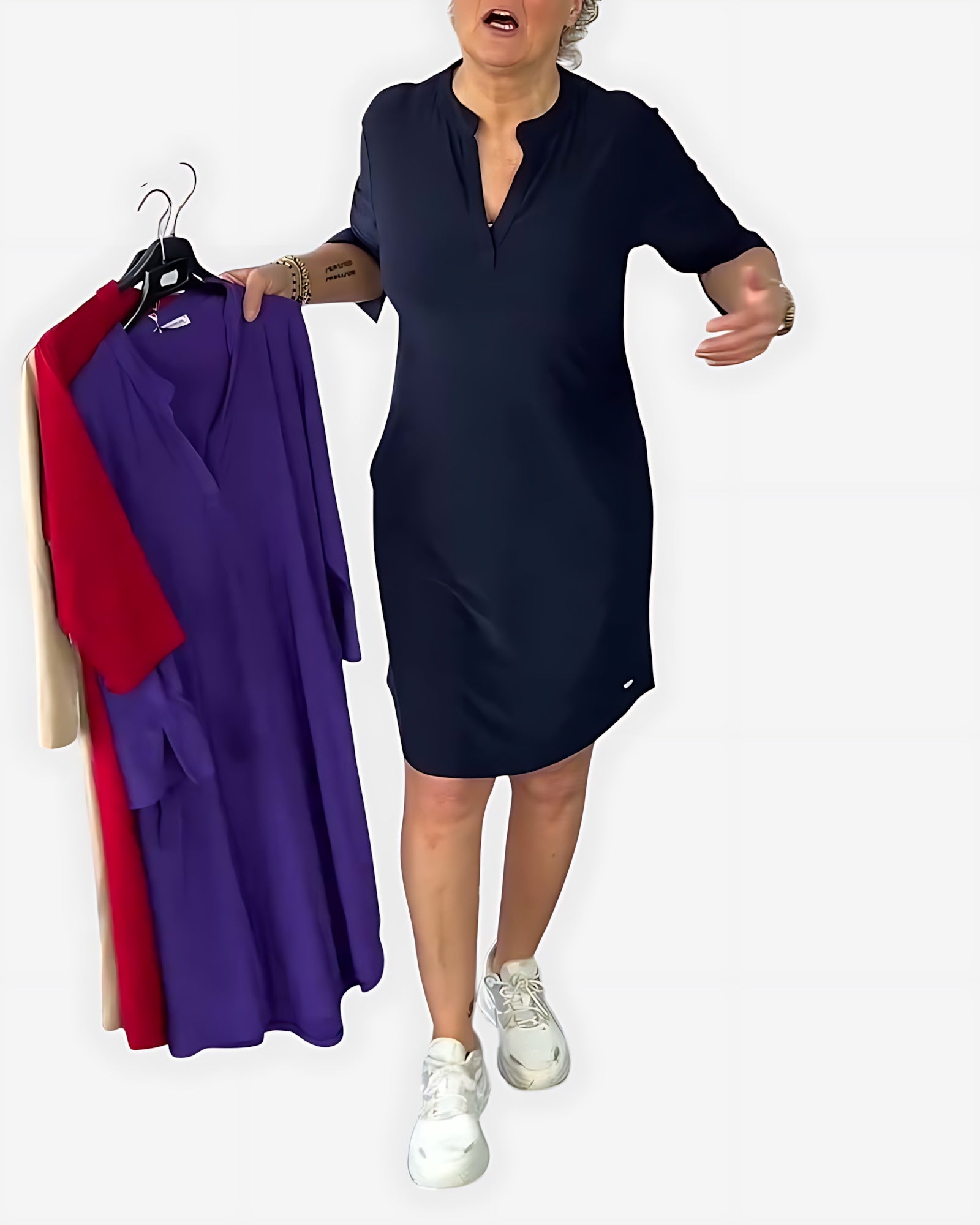 Aaliyah – Collared V Neck Shift Dress