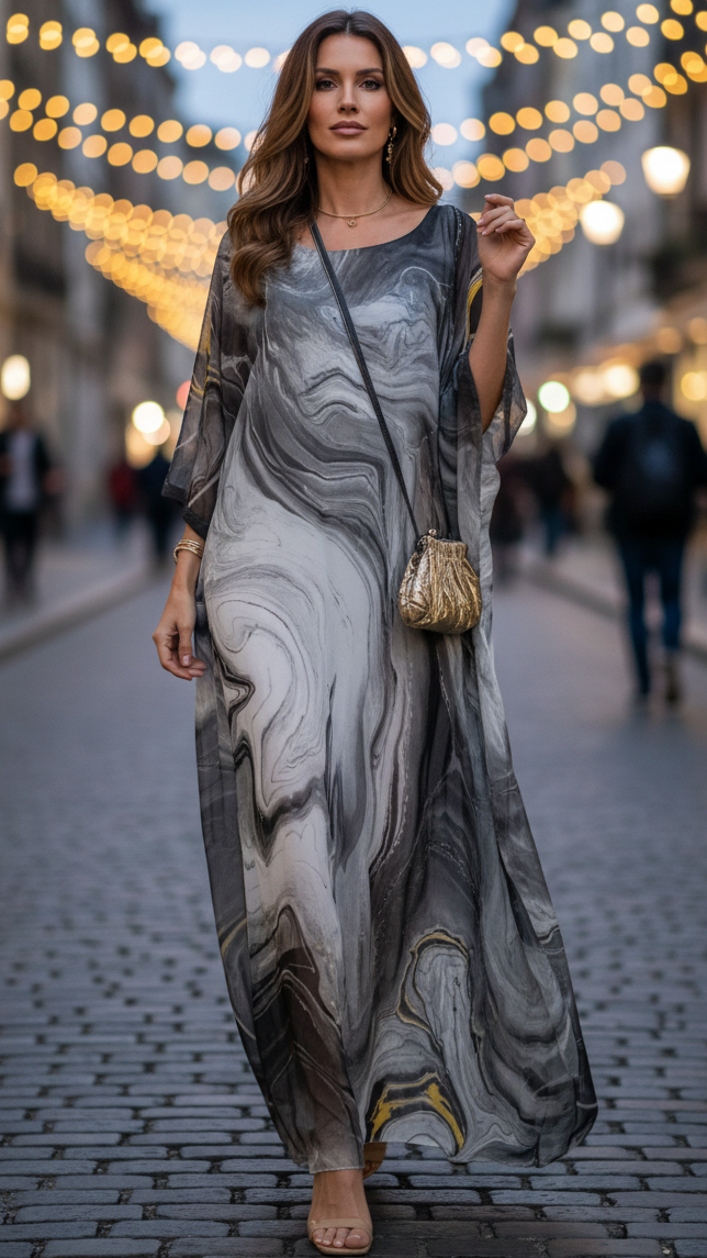 Valentina – Batwing Sleeve Kaftan Evening Maxi Dress