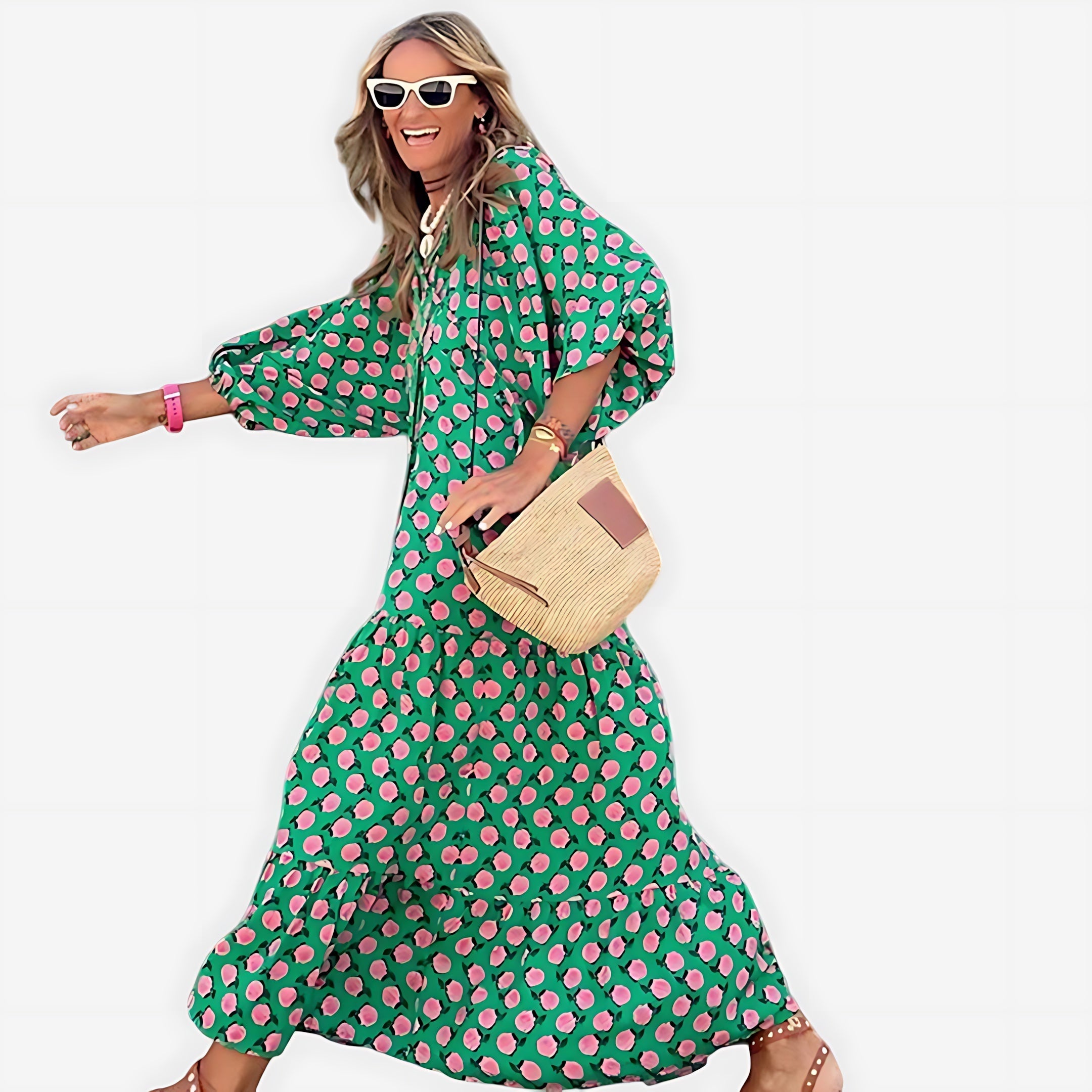 Abigail – Floral Print Oversized Boho Maxi Dress