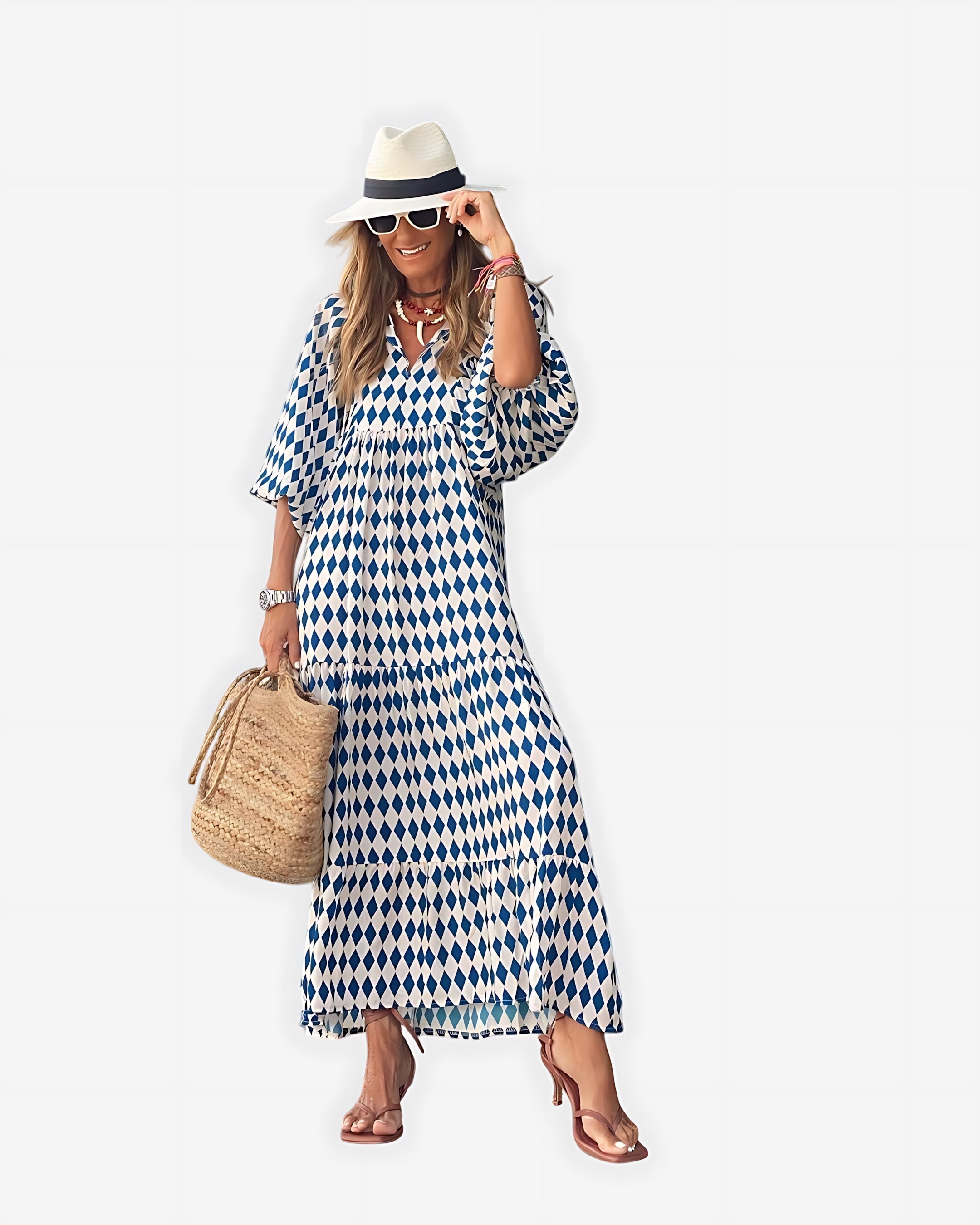 Abigail – Floral Print Oversized Boho Maxi Dress