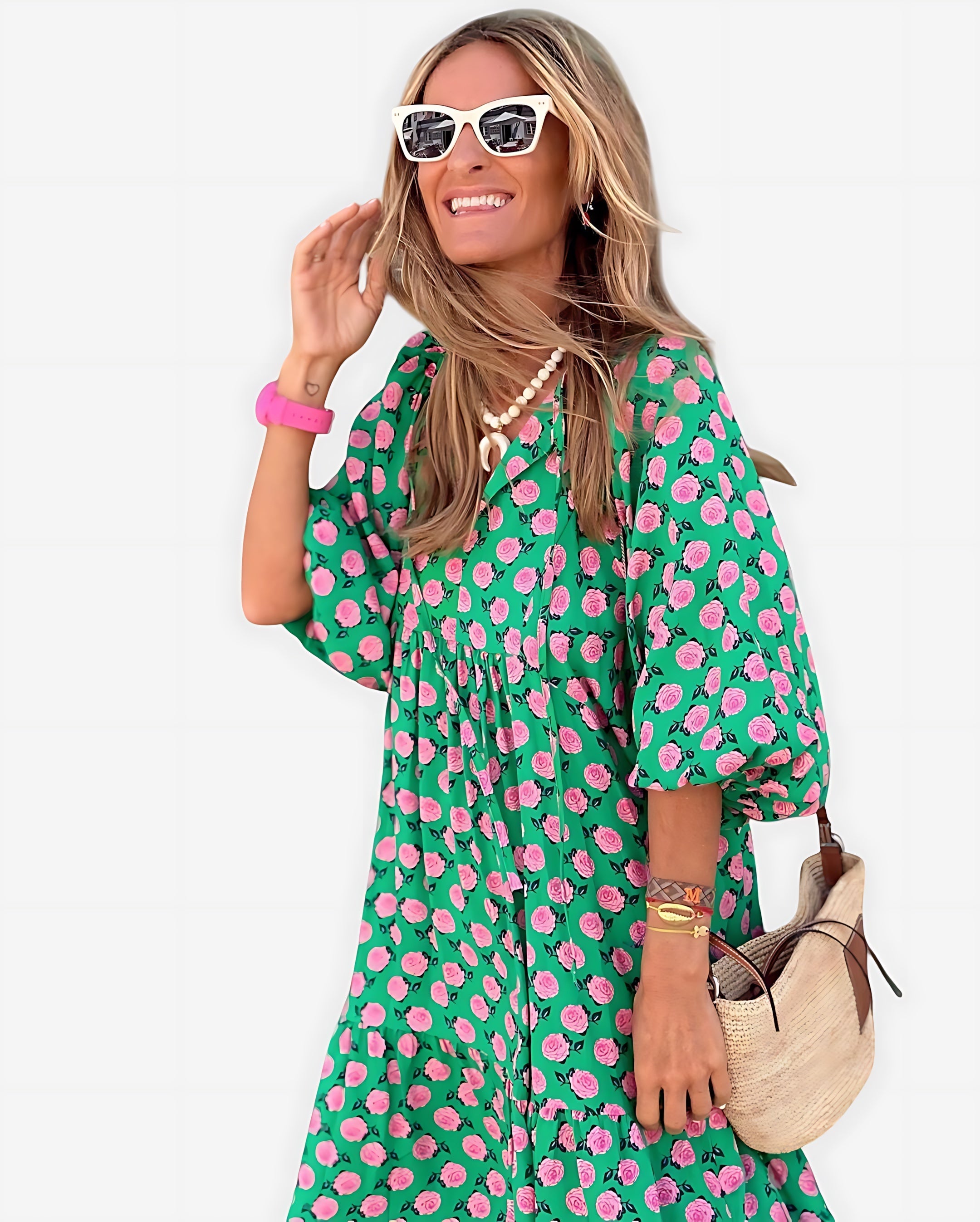 Abigail – Floral Print Oversized Boho Maxi Dress