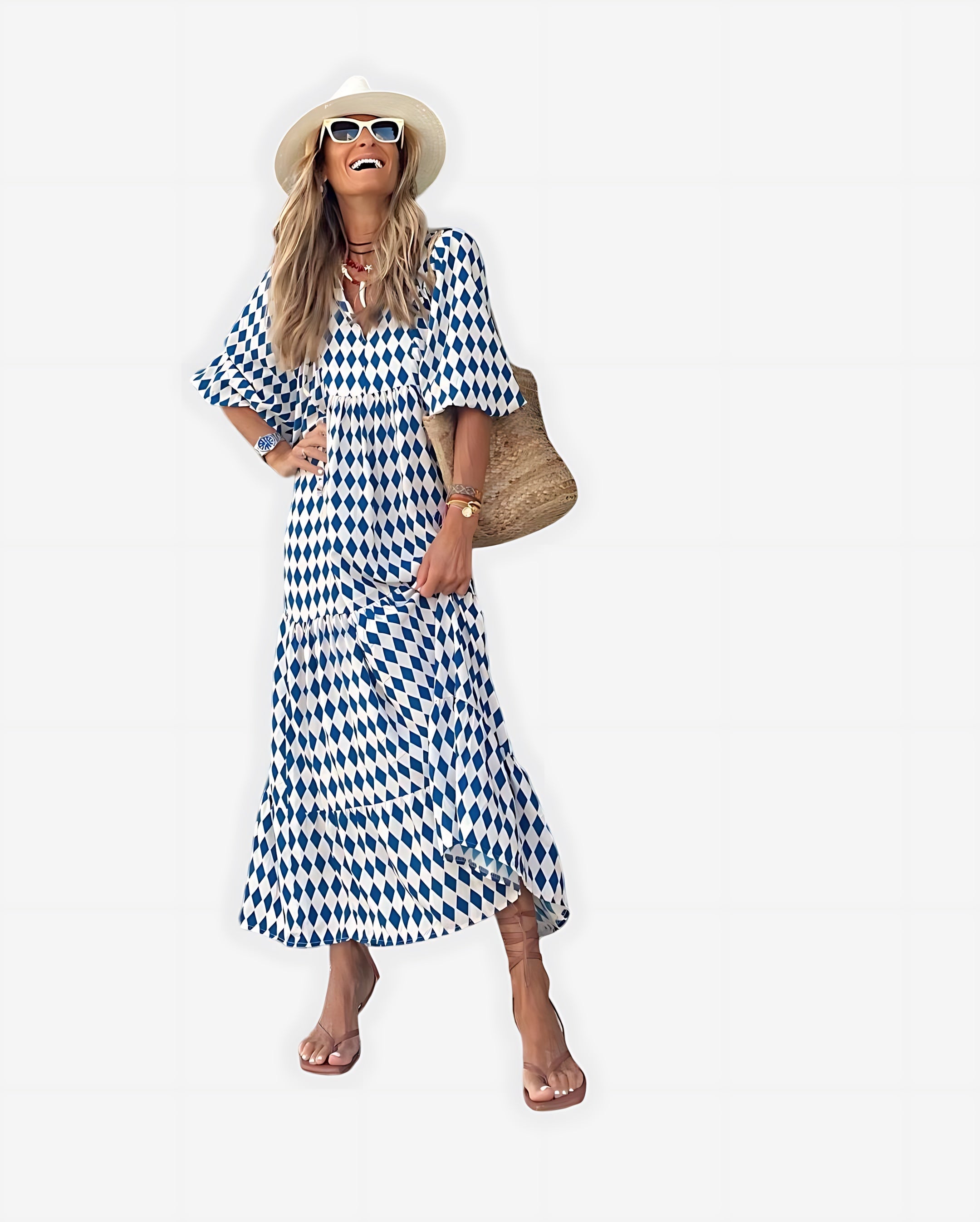 Abigail – Floral Print Oversized Boho Maxi Dress