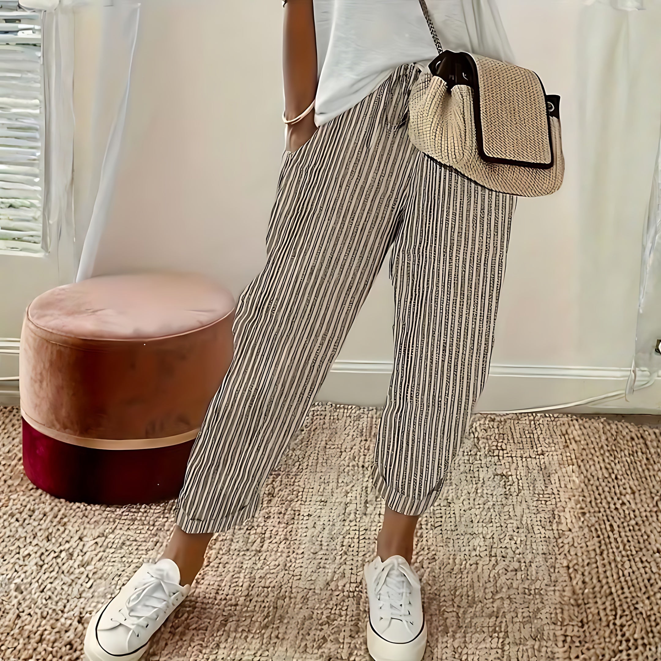 Abigail – Striped Tapered Jogger Pants