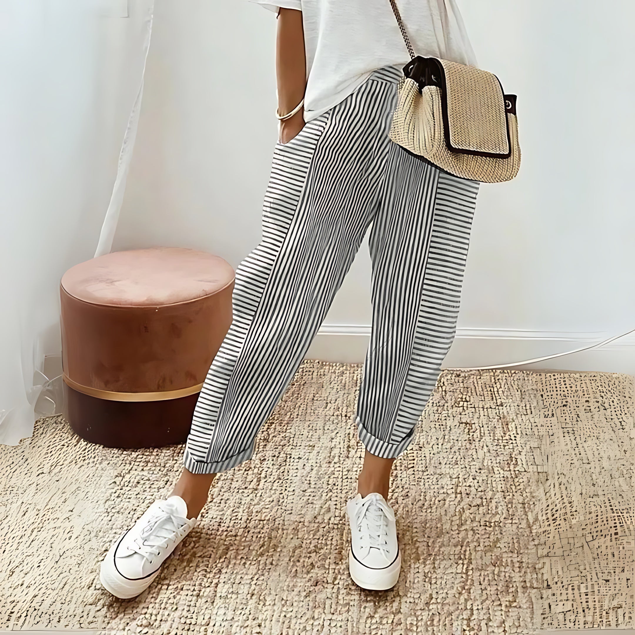 Abigail – Striped Tapered Jogger Pants