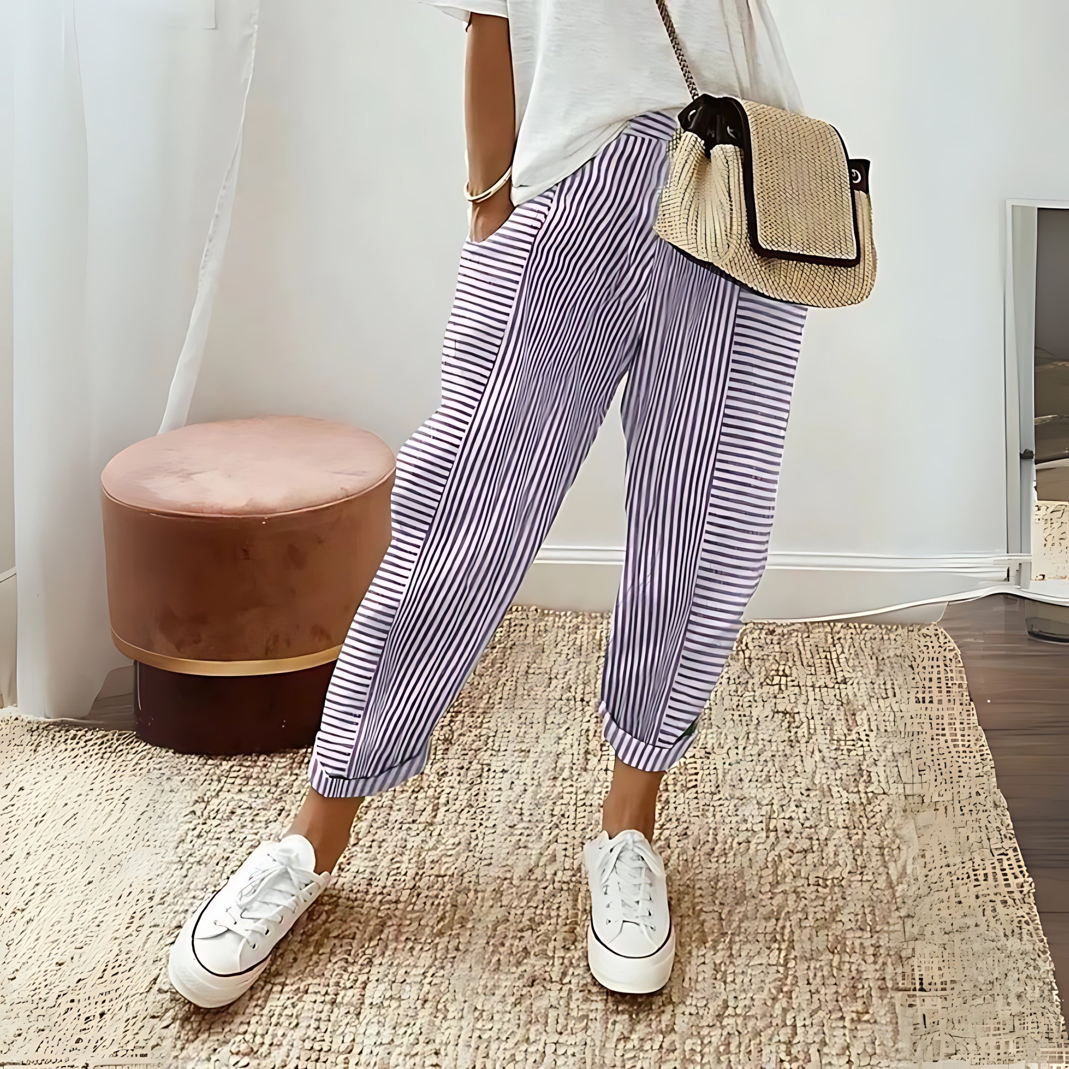 Abigail – Striped Tapered Jogger Pants