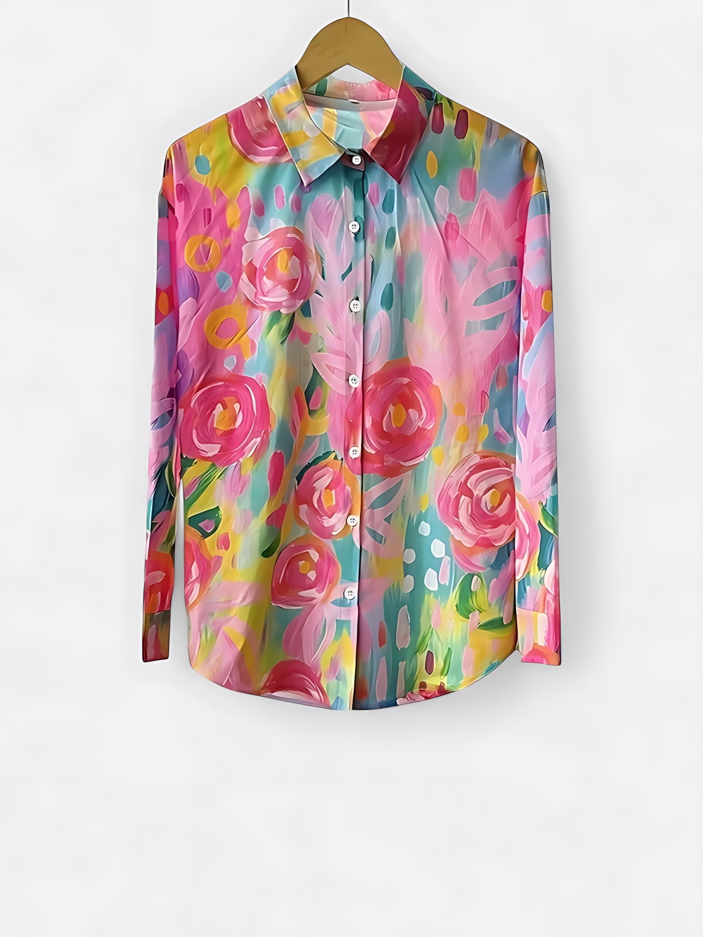 Ada – Abstract Print Button Up Blouse