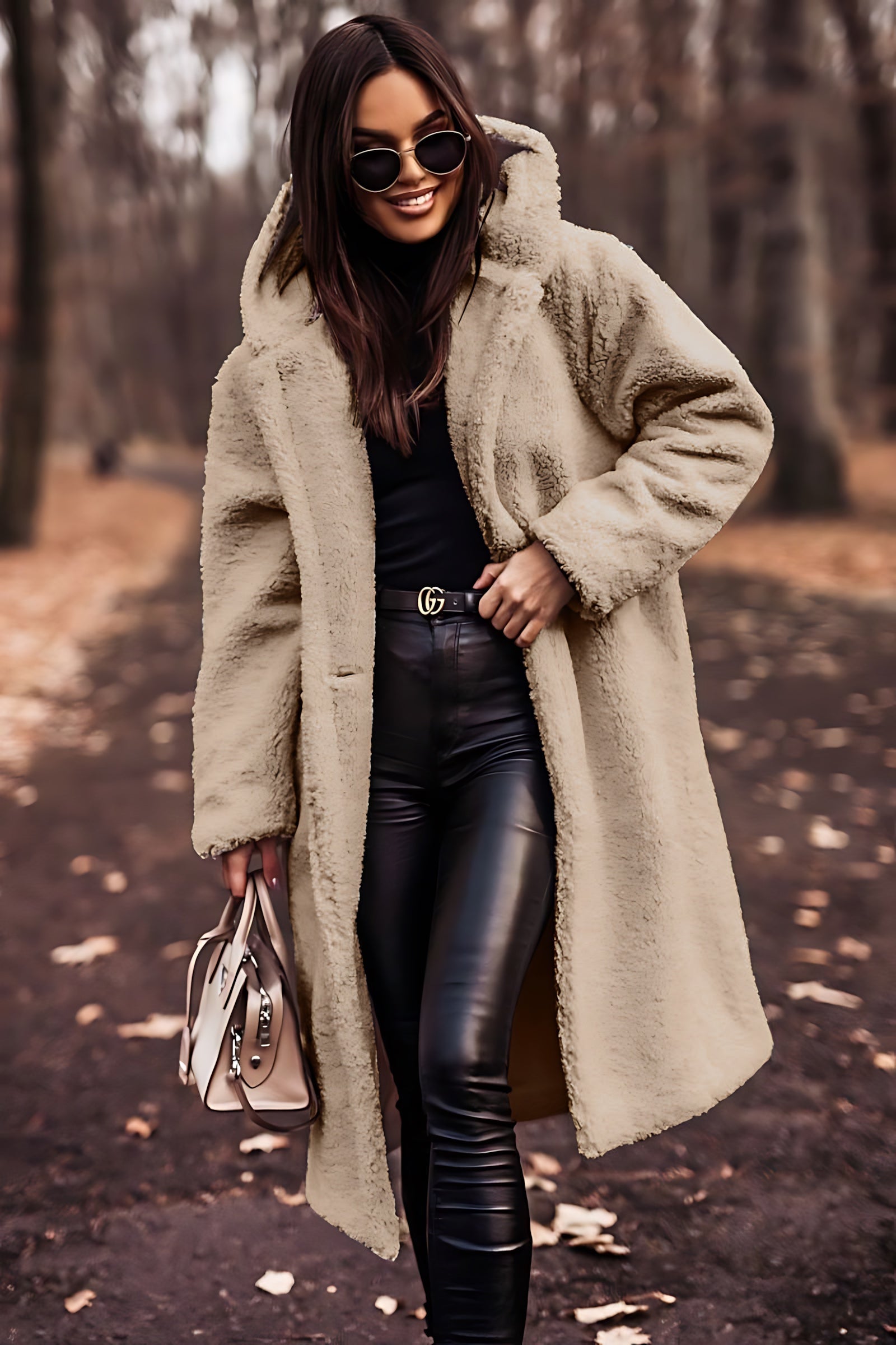 Ada – Faux Fur Teddy Longline Coat