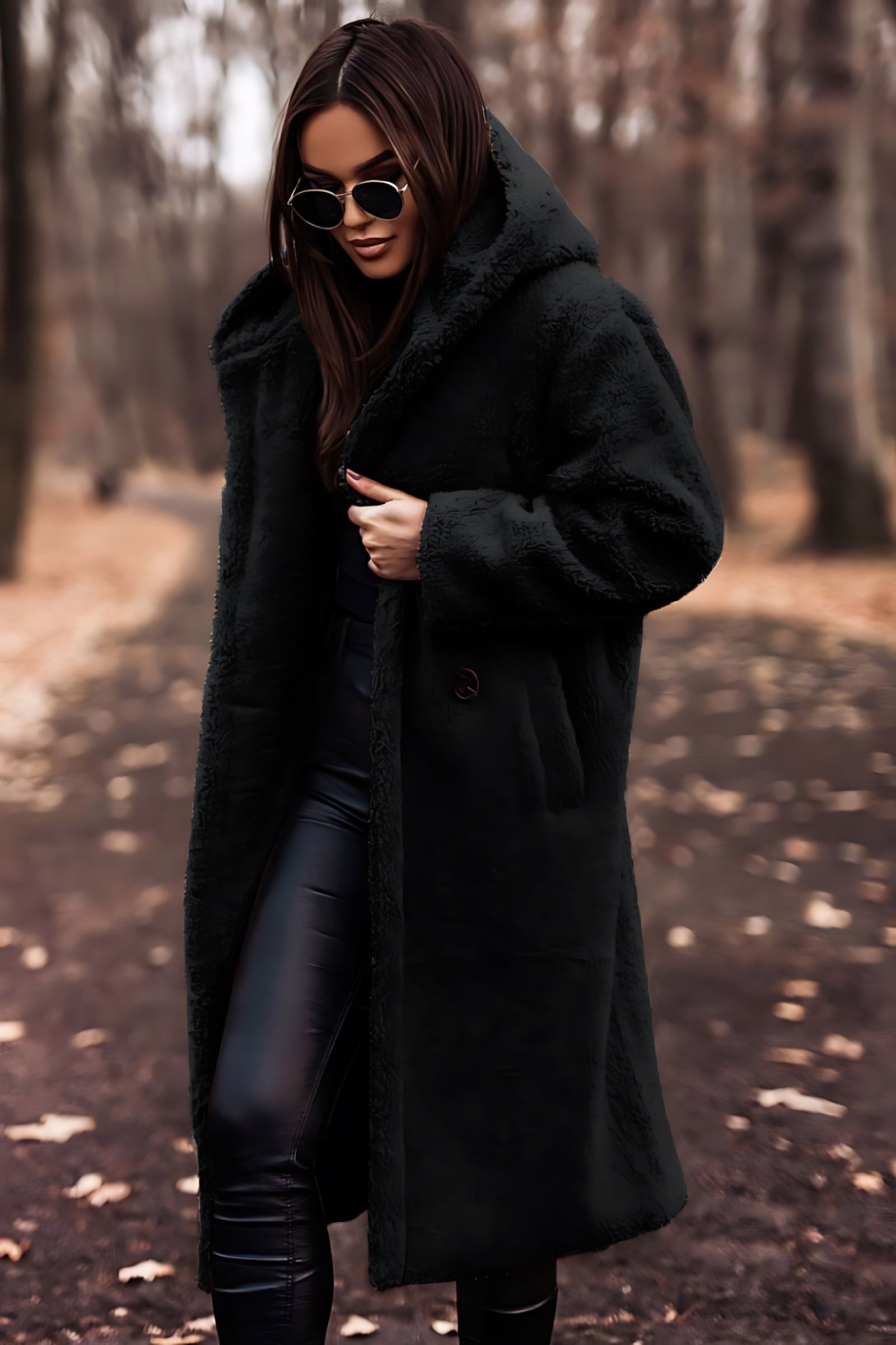 Ada – Faux Fur Teddy Longline Coat