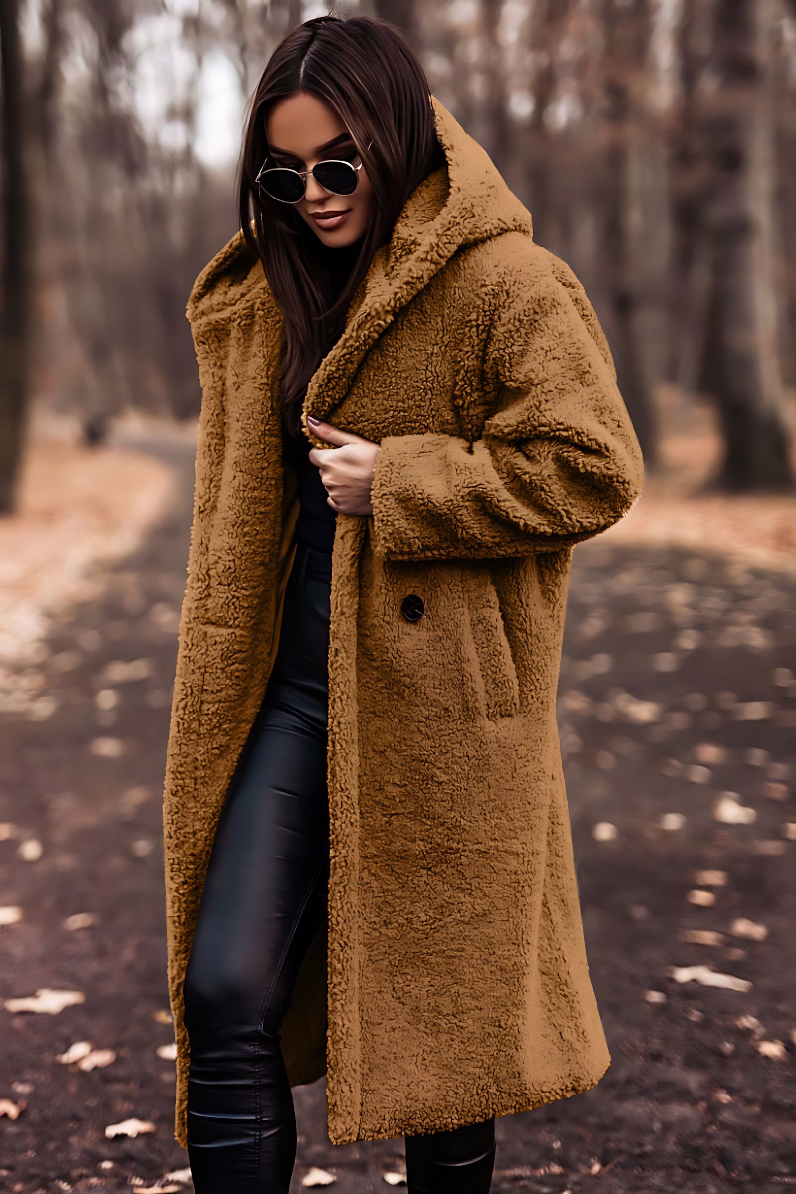 Ada – Faux Fur Teddy Longline Coat