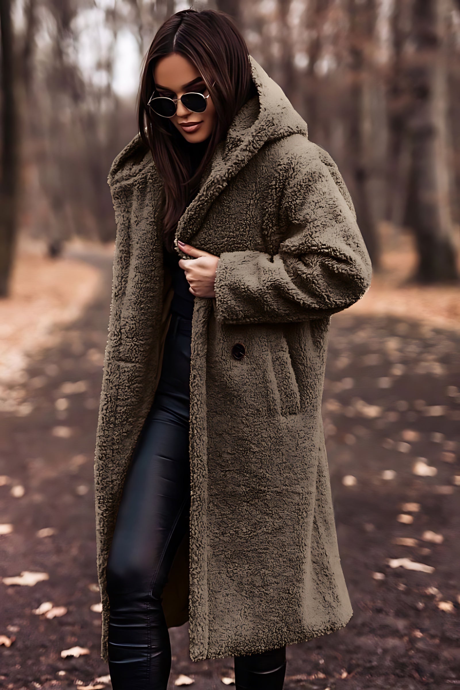 Ada – Faux Fur Teddy Longline Coat